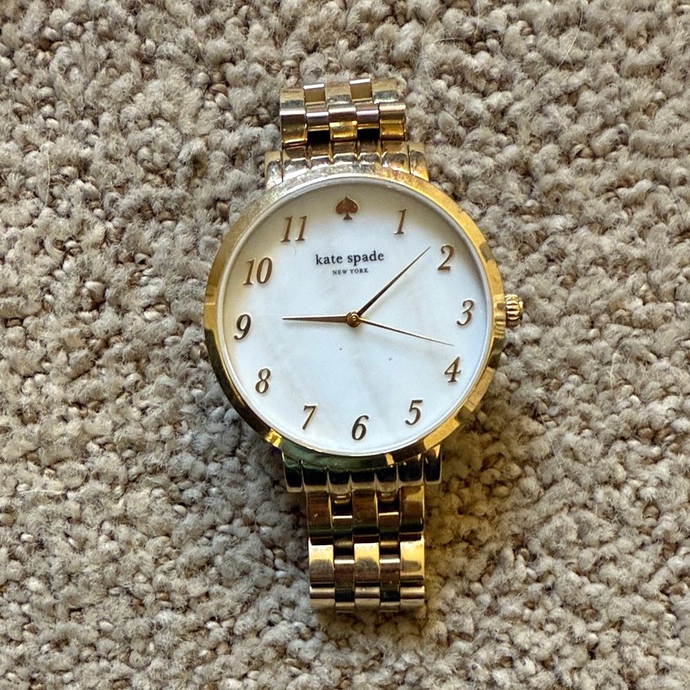 Kate Spade Gold-Tone Watch with White Dial